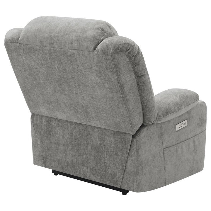 Houston - Upholstered Power Lift Recliner - Gray Lift Chair modern furniture Contempo Furniture