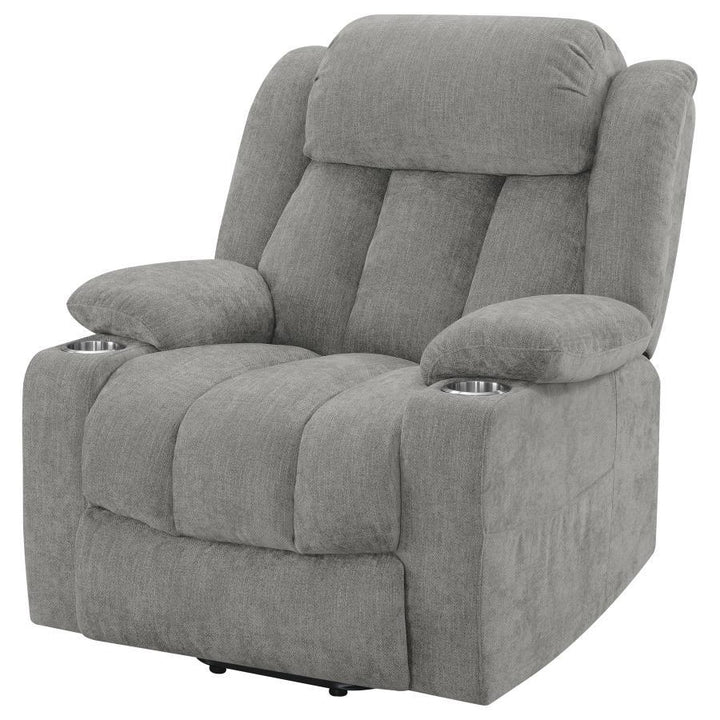 Houston - Upholstered Power Lift Recliner - Gray Lift Chair modern furniture Contempo Furniture