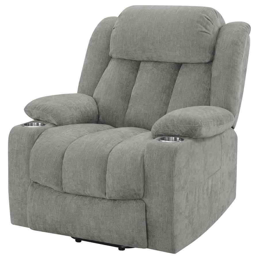 Houston - Upholstered Power Lift Recliner - Gray Lift Chair modern furniture Contempo Furniture