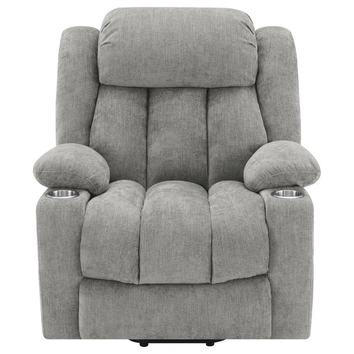 Houston - Upholstered Power Lift Recliner - Gray Lift Chair modern furniture Contempo Furniture