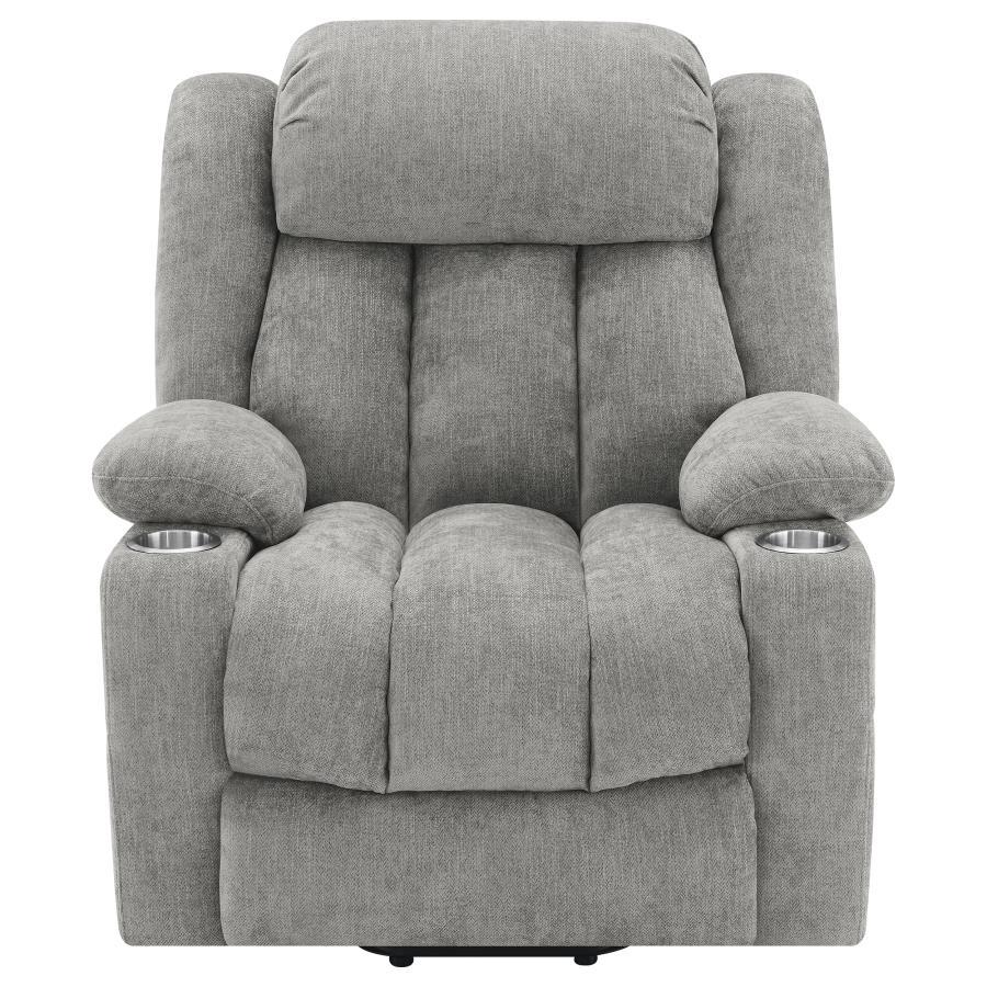Houston - Upholstered Power Lift Recliner - Gray Lift Chair modern furniture Contempo Furniture