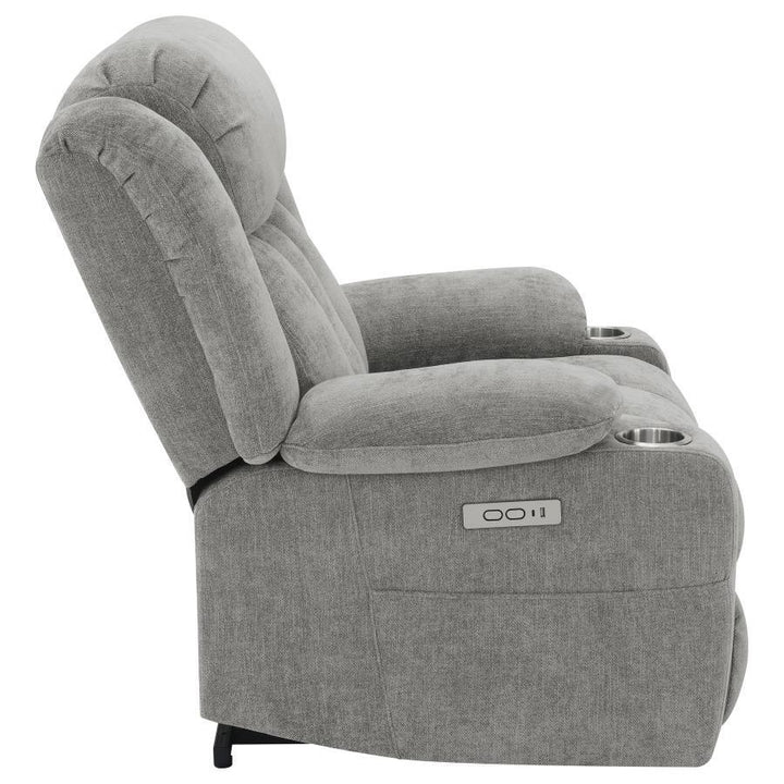 Houston - Upholstered Power Lift Recliner - Gray Lift Chair modern furniture Contempo Furniture
