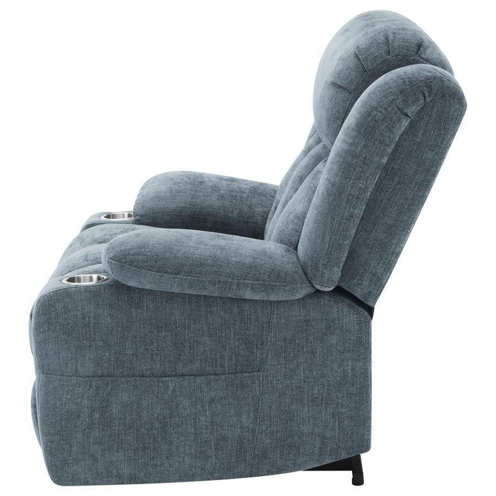 Houston - Upholstered Power Lift Recliner - Slate Blue Lift Chair modern furniture Contempo Furniture