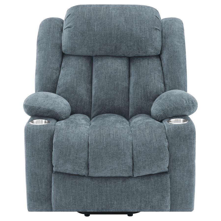 Houston - Upholstered Power Lift Recliner - Slate Blue Lift Chair modern furniture Contempo Furniture