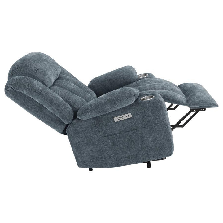 Houston - Upholstered Power Lift Recliner - Slate Blue Lift Chair modern furniture Contempo Furniture