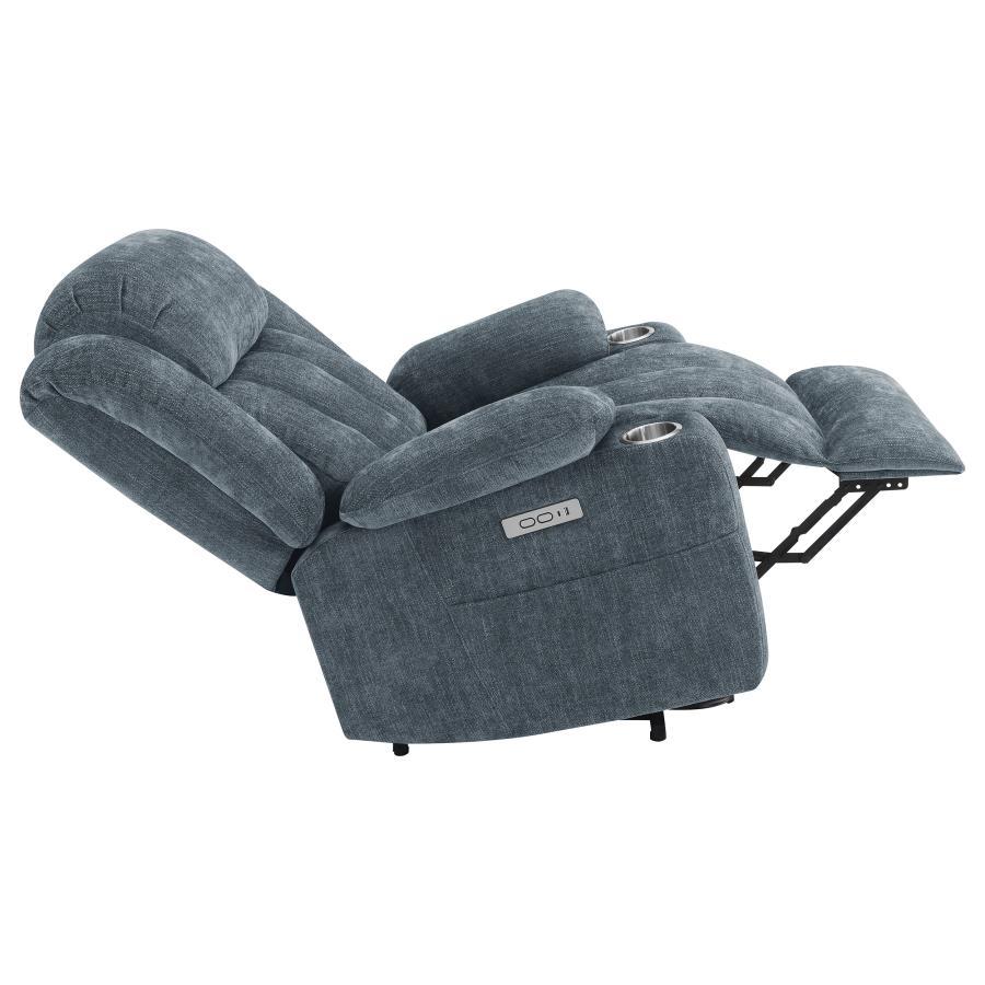Houston - Upholstered Power Lift Recliner - Slate Blue Lift Chair modern furniture Contempo Furniture