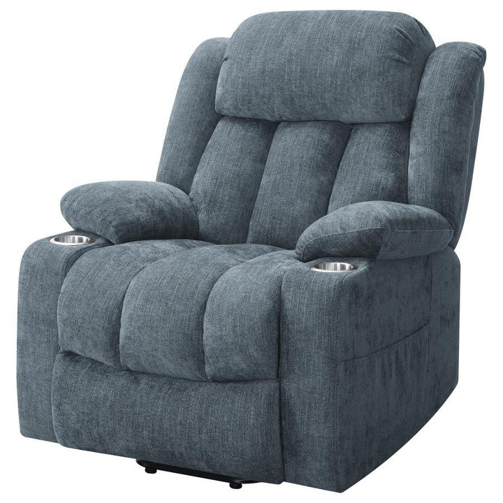 Houston - Upholstered Power Lift Recliner - Slate Blue Lift Chair modern furniture Contempo Furniture