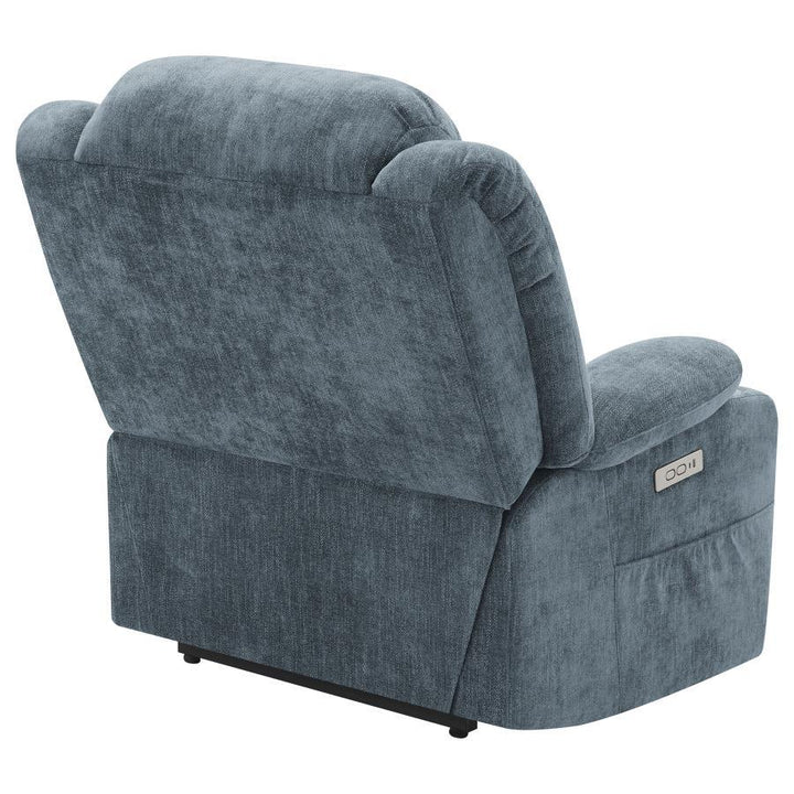 Houston - Upholstered Power Lift Recliner - Slate Blue Lift Chair modern furniture Contempo Furniture