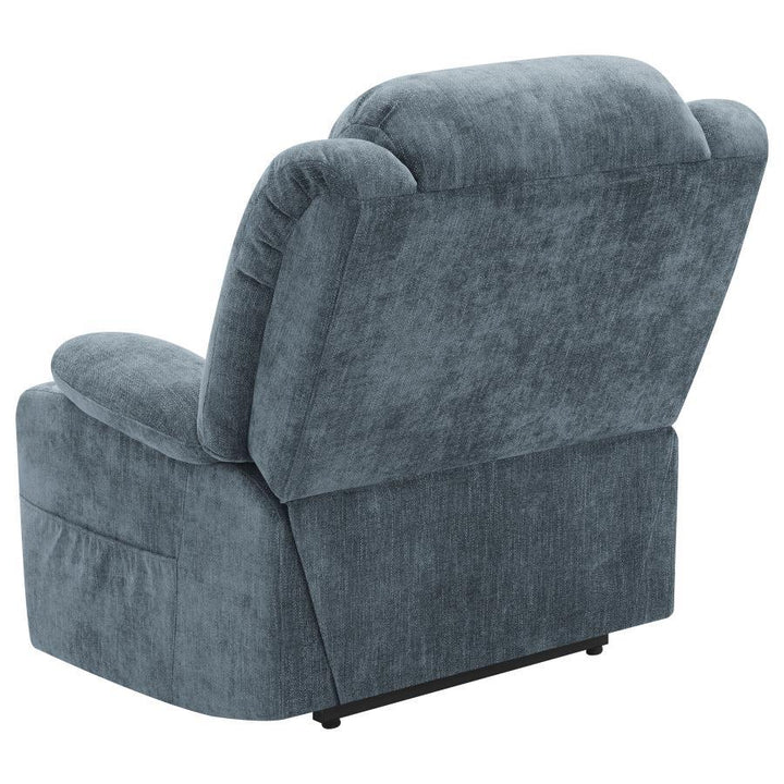 Houston - Upholstered Power Lift Recliner - Slate Blue Lift Chair modern furniture Contempo Furniture