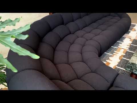 Yolonda - Black Fabric Sectional Sofa