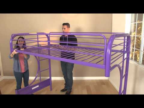 Eclipse Twin/Full Futon Bunk Bed in Purple