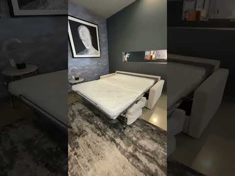 Revers - Italian Modern White Leather Queen Sofa bed