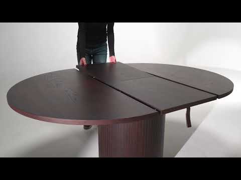 Miami - Modern Brown Round Dining Table with Extension