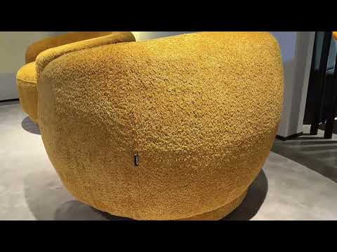 Andrew - Modern Orange Fabric Swivel Accent Chair - View 11