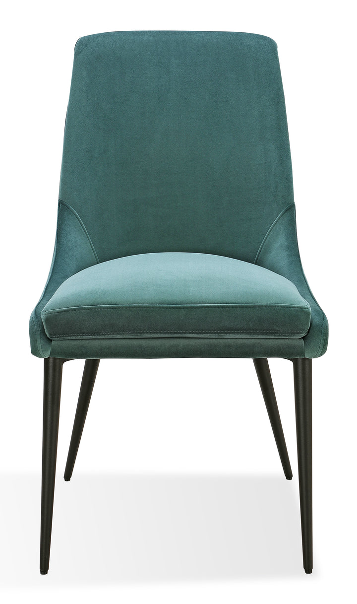 Modus Furniture Fmbf63G Winston Upholstered Metal Leg Dining Chair In Smoked Green And Black
