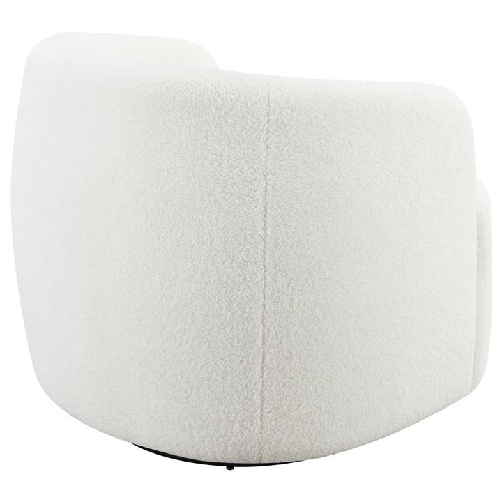 Hudson - Faux Sheepskin Upholstered Swivel Chair - Natural Swivel Chair modern furniture Contempo Furniture