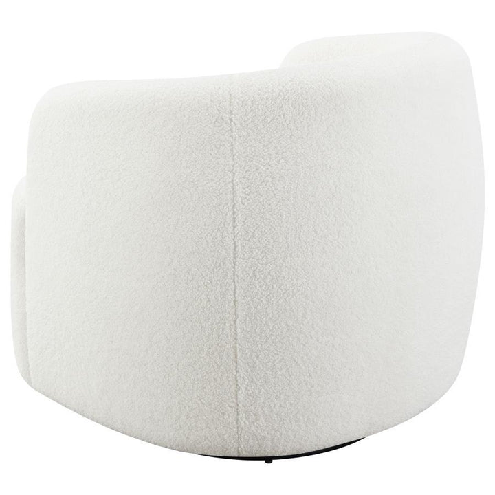 Hudson - Faux Sheepskin Upholstered Swivel Chair - Natural Swivel Chair modern furniture Contempo Furniture