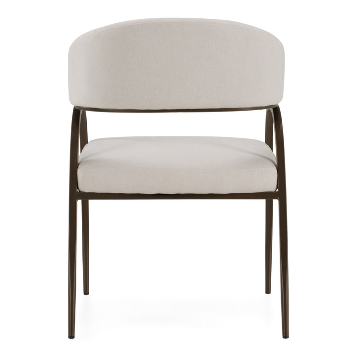 Hudson - Modern Off-White Fabric + Bronze Dining Chair