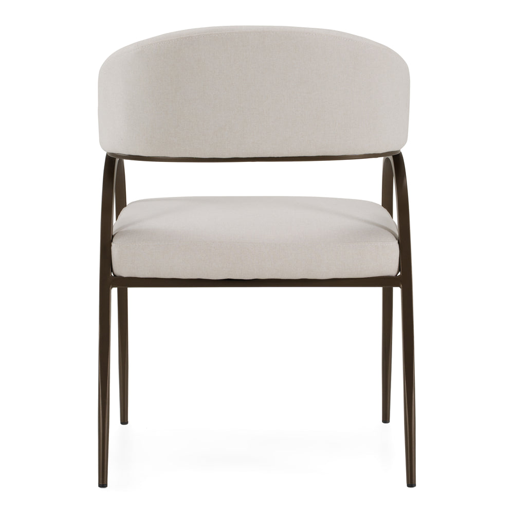 Hudson - Modern Off-White Fabric + Bronze Dining Chair - View 7
