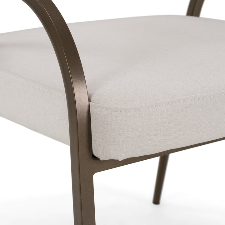 Hudson - Modern Off-White Fabric + Bronze Dining Chair