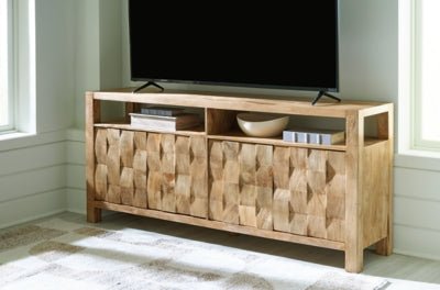 Hudwick Accent Cabinet - Light Brown Accent Cabinet modern furniture Contempo Furniture