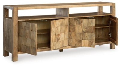 Hudwick Accent Cabinet - Light Brown Accent Cabinet modern furniture Contempo Furniture
