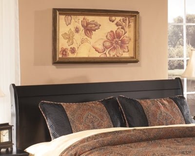 Huey Vineyard Queen Sleigh Headboard - Black Sleigh Headboards modern furniture Contempo Furniture