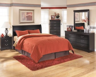 Huey Vineyard Queen Sleigh Headboard - Black Sleigh Headboards modern furniture Contempo Furniture