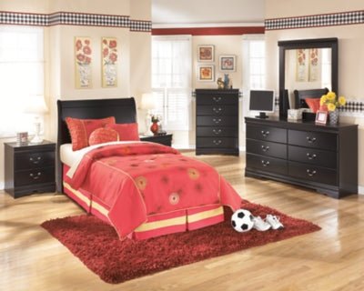 Huey Vineyard Twin Sleigh Headboard - Black Sleigh Headboards modern furniture Contempo Furniture