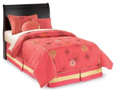 Huey Vineyard Twin Sleigh Headboard - Black Sleigh Headboards modern furniture Contempo Furniture