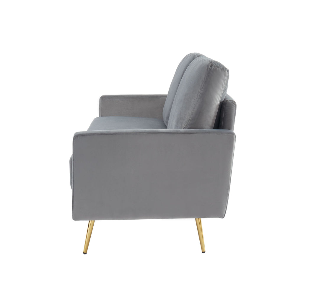 Huffine  Modern Grey Fabric Sofa