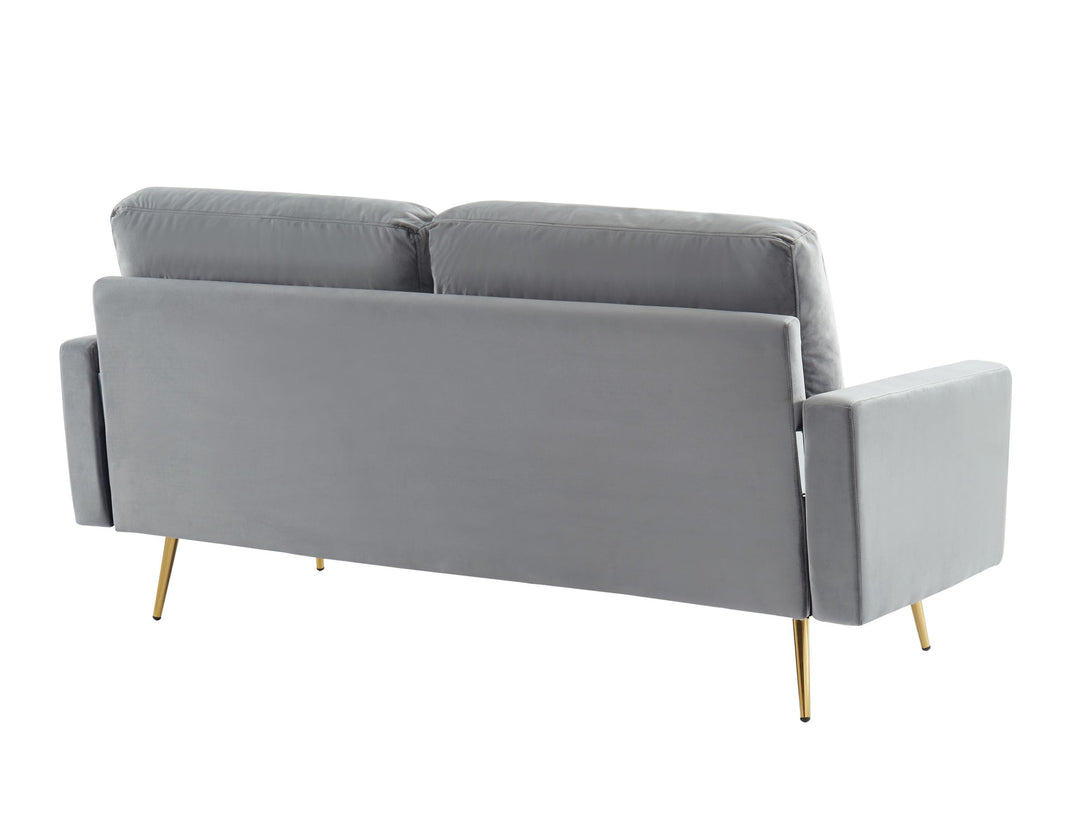 Huffine  Modern Grey Fabric Sofa