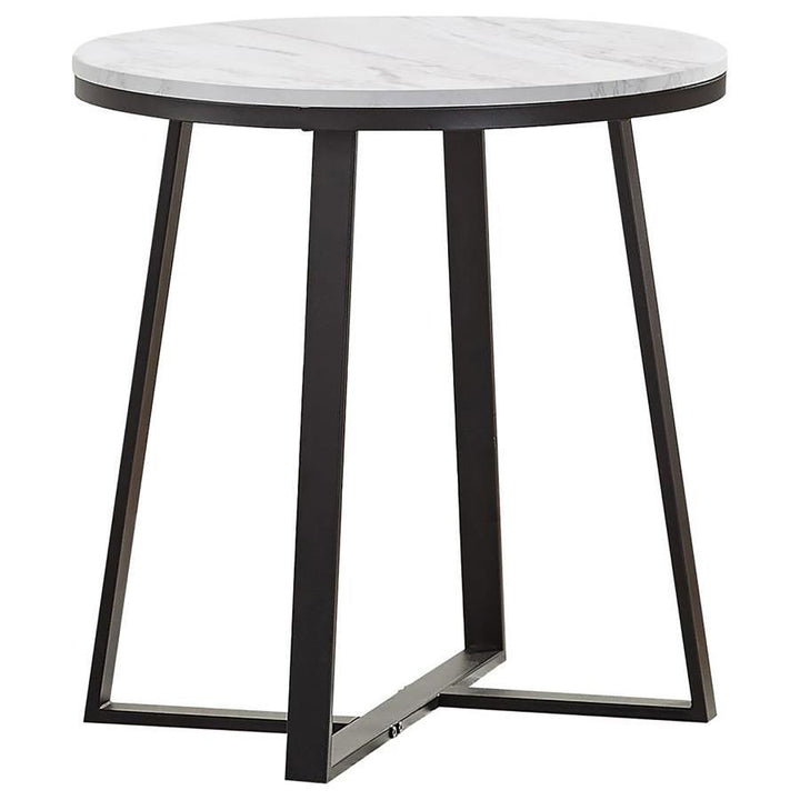Hugo - 3 Piece Faux Marble Coffee And End Table Set - White Table Set modern furniture Contempo Furniture