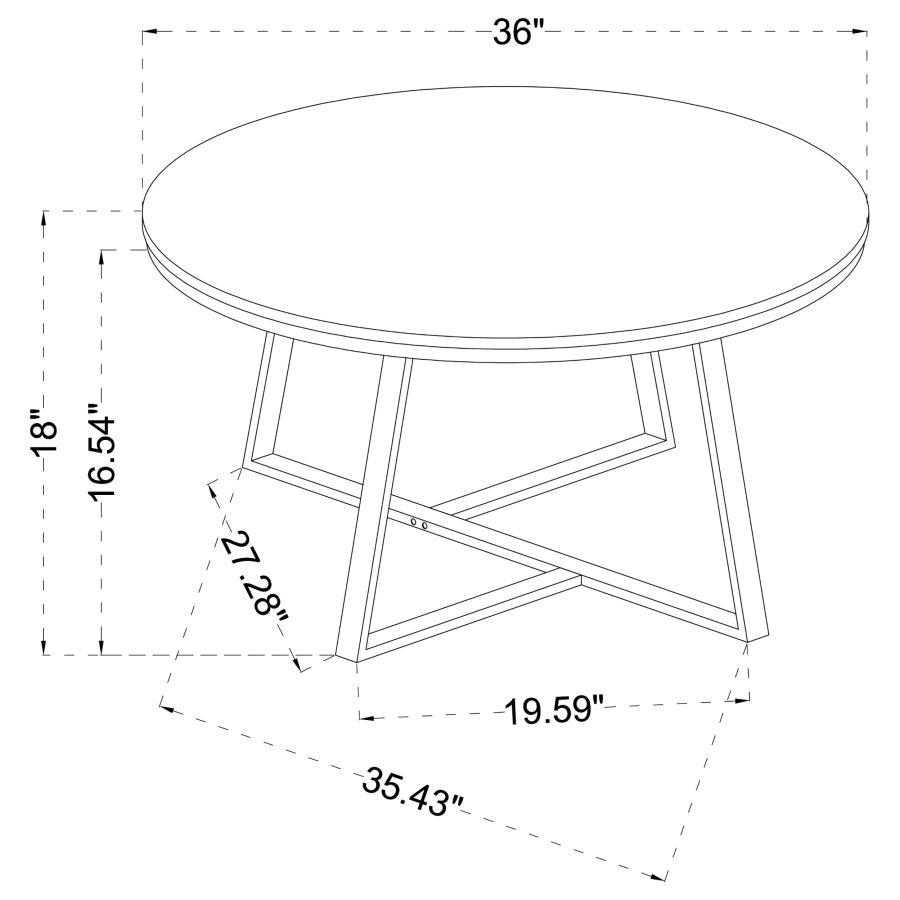 Hugo - Round Faux Marble Coffee Table - White And Matte Black Coffee Table modern furniture Contempo Furniture