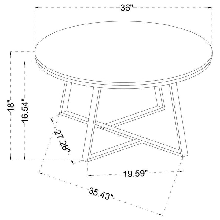 Hugo - Round Faux Marble Coffee Table - White And Matte Black Coffee Table modern furniture Contempo Furniture