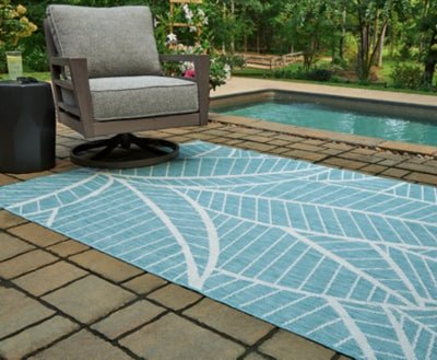 Hulsia 5' x 7' Rug - Blue Indoor/Outdoor Rug modern furniture Contempo Furniture