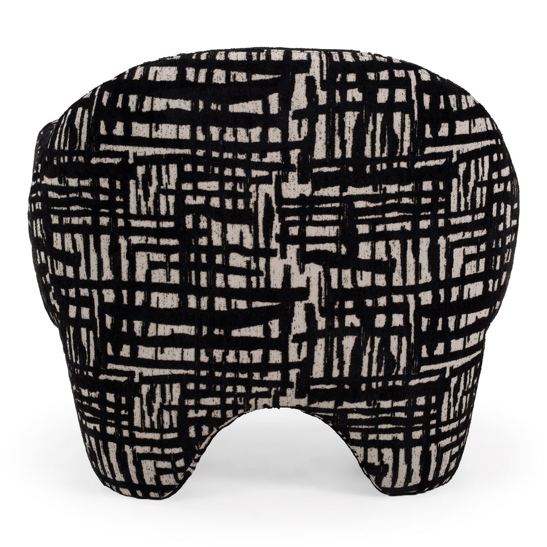 Hurd - Modern Black + Beige Pattern Fabric Accent Chair