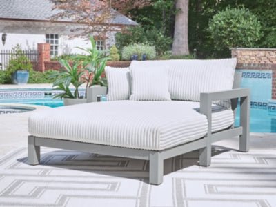 Hurley Park Outdoor Chaise Lounge with Cushion - Gray Chaise modern furniture Contempo Furniture