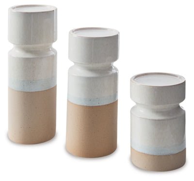 Hurston Candle Holder (Set of 3) - Pearl Silver | Ashley Furniture