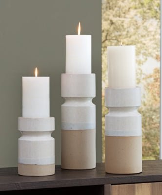 Hurston Candle Holder (Set of 3) - Pearl Silver Candle &amp; Holder modern furniture Contempo Furniture