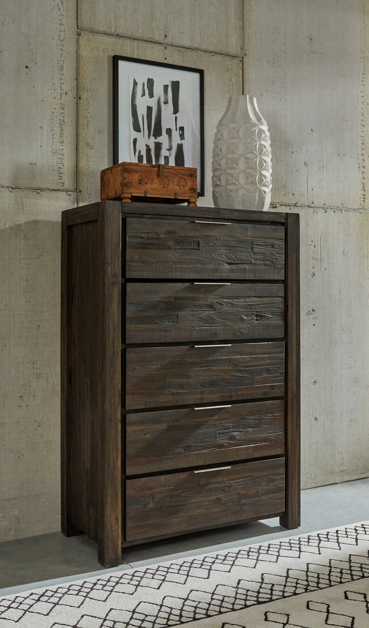 Modus Furniture 8Lf284A Savanna Five Drawer Solid Wood Chest In Coffee Bean 2024