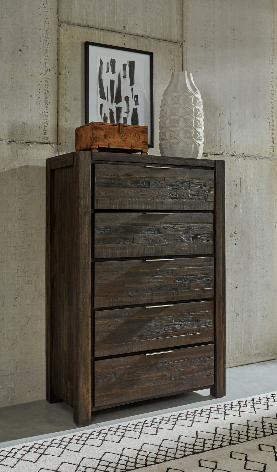 Modus Furniture 8LF284A Savanna Five Drawer Solid Wood Chest in Coffee Bean (2024)