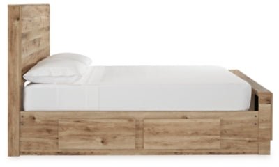 Hyanna Full Panel Bed with 1 Side Storage - Beige Storage Bed modern furniture Contempo Furniture