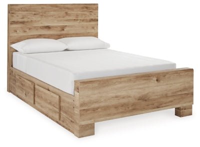 Hyanna Full Panel Bed with 2 Side Storage - Beige Storage Bed modern furniture Contempo Furniture