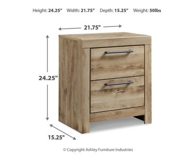 Hyanna Nightstand - Beige Nightstand w/ Charging Station modern furniture Contempo Furniture