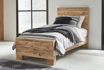 Hyanna Twin Panel Bed - Beige Panel Bed modern furniture Contempo Furniture