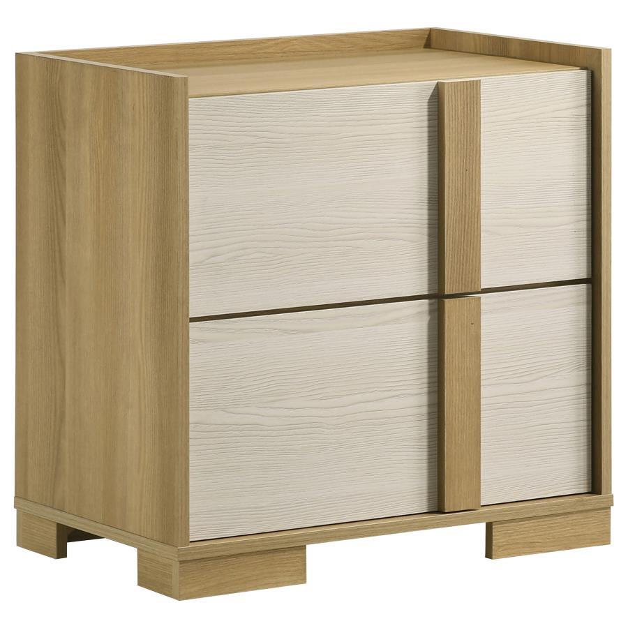 Hyland - 2 - Drawer Nightstand Bedside Table - Natural Accent Nightstand modern furniture Contempo Furniture