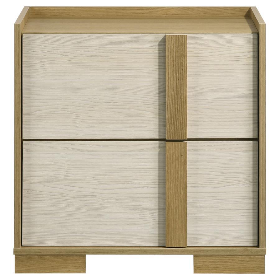 Hyland - 2 - Drawer Nightstand Bedside Table - Natural Accent Nightstand modern furniture Contempo Furniture