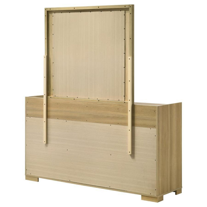Hyland - 6 - Drawer Dresser With Mirror - Natural Dresser &amp; Mirror modern furniture Contempo Furniture