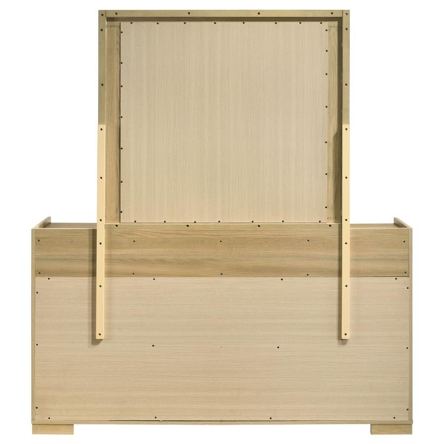 Hyland - 6 - Drawer Dresser With Mirror - Natural Dresser & Mirror modern furniture Contempo Furniture
